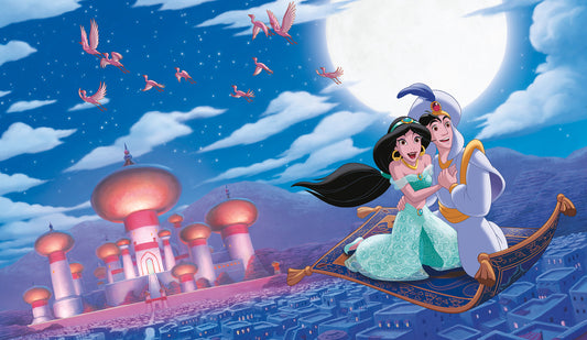 York Wallcoverings RoomMates Disney Princess - Aladdin 'A Whole New World' XL Chair Rail Wall Mural Whimsical Licensed Multicolor  Wallpaper - JL1371M