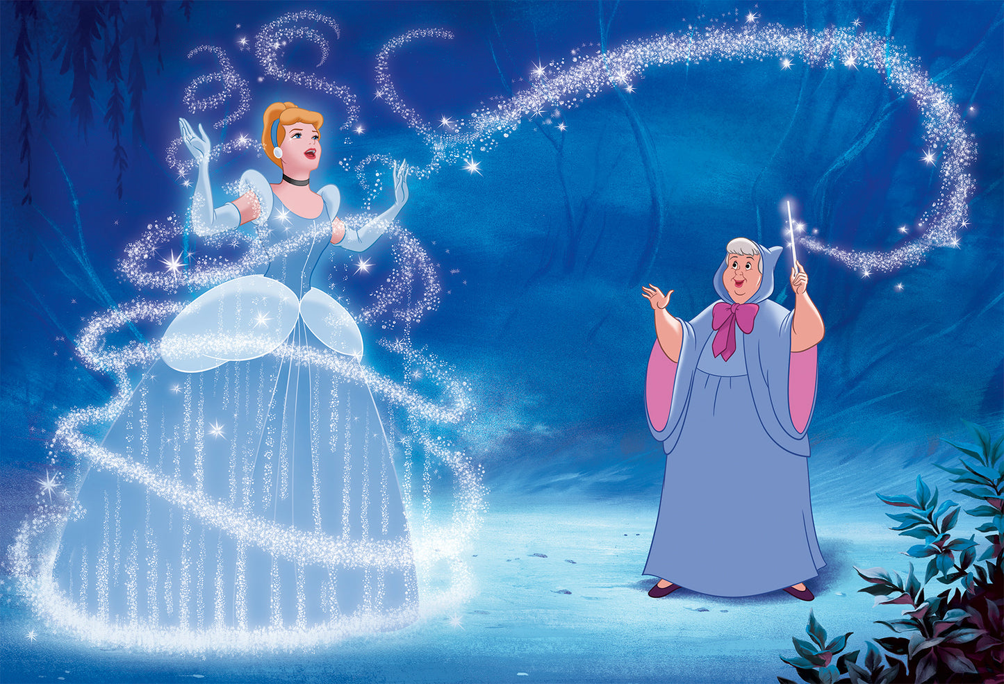 York Wallcoverings RoomMates Disney Princess Cinderella Magic XL Chair Rail Wall Mural Whimsical Licensed Multicolor  Wallpaper - JL1375M