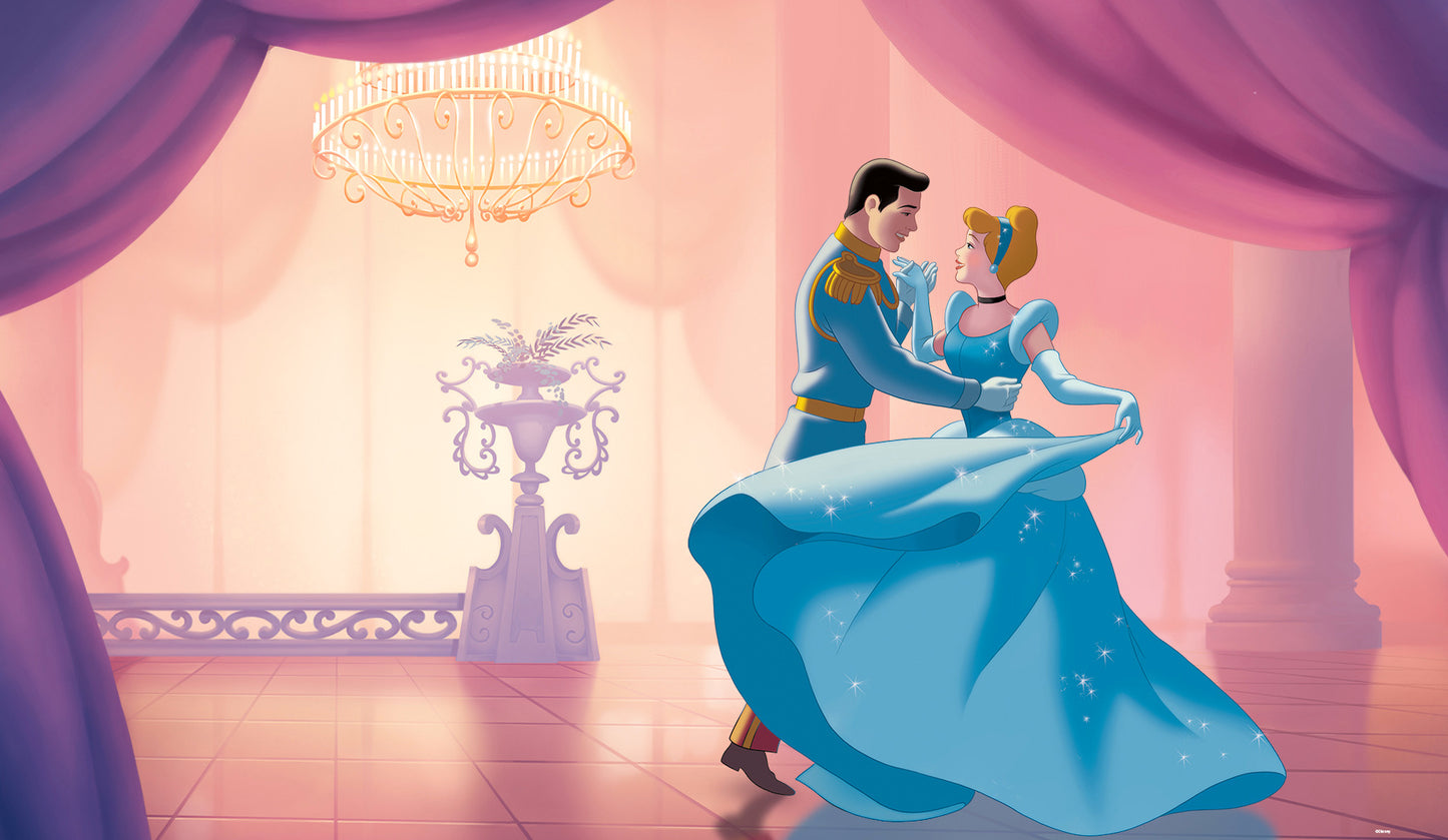 York Wallcoverings RoomMates Disney Princess Cinderella 'So This Is Love' XL Chair Rail Wall Mural Whimsical Licensed Multicolor  Wallpaper - JL1376M