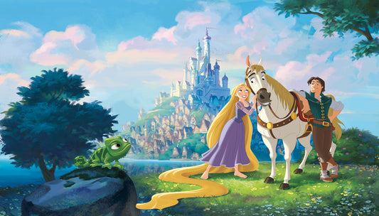 York Wallcoverings RoomMates Disney Princess Tangled XL Chair Rail Wall Mural Whimsical Licensed Multicolor  Wallpaper - JL1378M