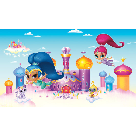 York Wallcoverings RoomMates Shimmer and Shine XL Chair Rail Wall Mural Whimsical Licensed Multicolor  Wallpaper - JL1385M
