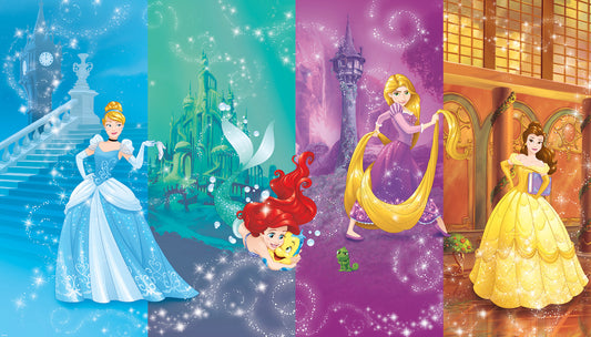 York Wallcoverings RoomMates Disney Princess Scenes XL Chair Rail Wall Mural Whimsical Licensed Multicolor  Wallpaper - JL1391M