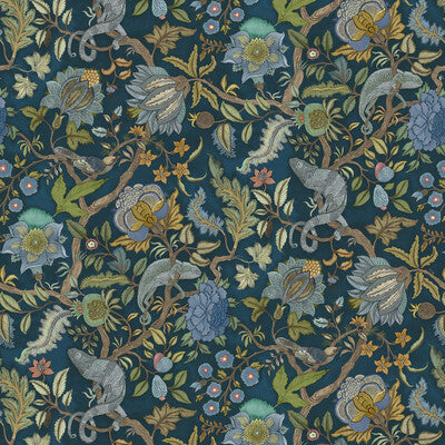 KRAVET COUTURE CHAMELEON TRAIL WP PRINT--ANIMAL/INSECTS-BOTANICAL & FLORAL SEA GLASS   - JMW1022.61.0