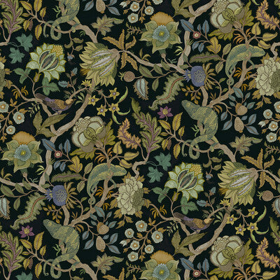 KRAVET COUTURE CHAMELEON TRAIL WP PRINT--ANIMAL/INSECTS-BOTANICAL & FLORAL CHERRY COLA   - JMW1022.81.0