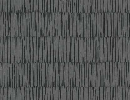 Seabrook Designs Japandi Style Naomi Striped Rustic Black Matte  - JP10600