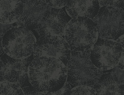 Seabrook Designs Japandi Style Eren Abstract Rustic Black Matte  - JP10710