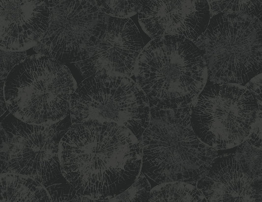 Seabrook Designs Japandi Style Eren Abstract Rustic Black Matte Sidewall - JP10710