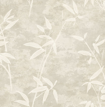 Seabrook Designs Japandi Style Honshu Bamboo Botanical Rustic Beige Matte  - JP10907