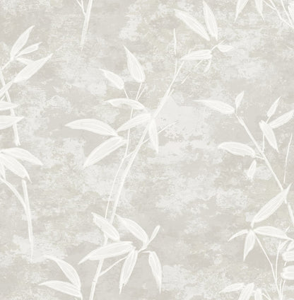 Seabrook Designs Japandi Style Honshu Bamboo Botanical Rustic Grey Matte  - JP10908