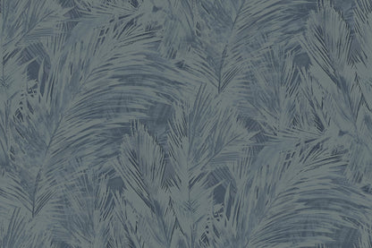Seabrook Designs Japandi Style Mari Botanical Rustic Blue Matte  - JP11012