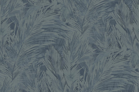 Seabrook Designs Japandi Style Mari Botanical Rustic Blue Matte Sidewall - JP11012