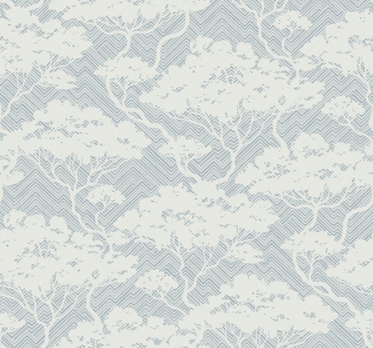 Seabrook Designs Japandi Style Nara Stringcloth Botanical Rustic Blue Matte Sidewall - JP11702