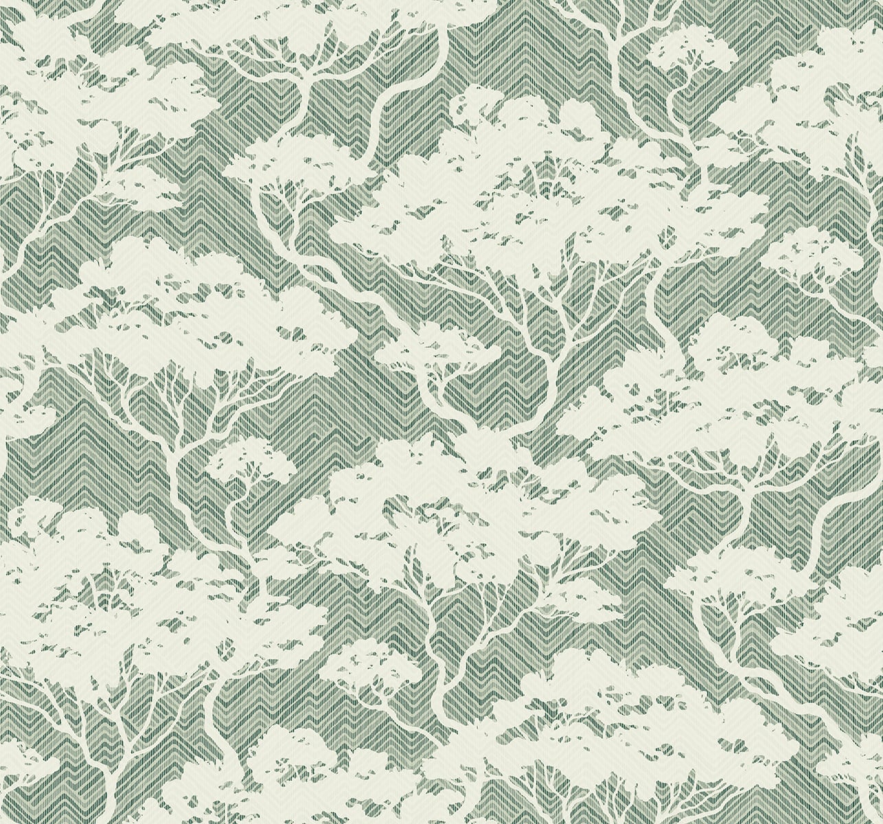 Seabrook Designs Japandi Style Nara Stringcloth Botanical Rustic Green Matte Sidewall - JP11704