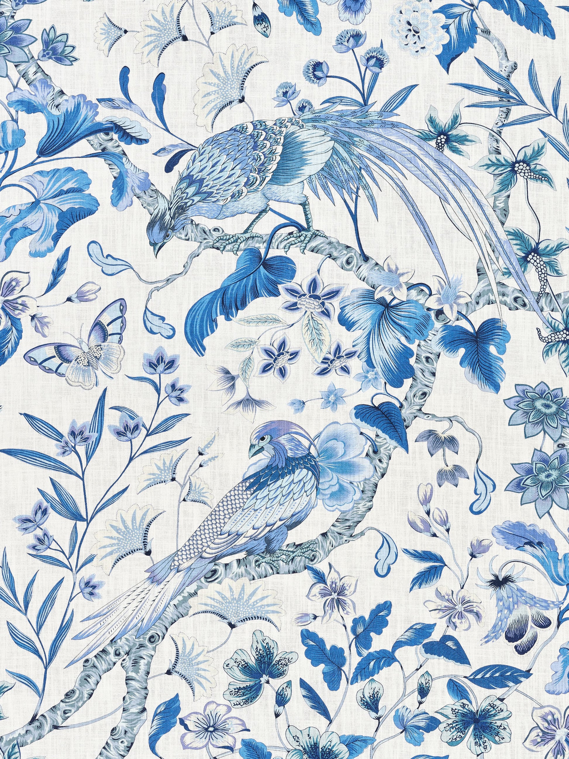 SCALAMANDRE  BOTANY BAY FABRIC PORCELAIN   - JP 00031340