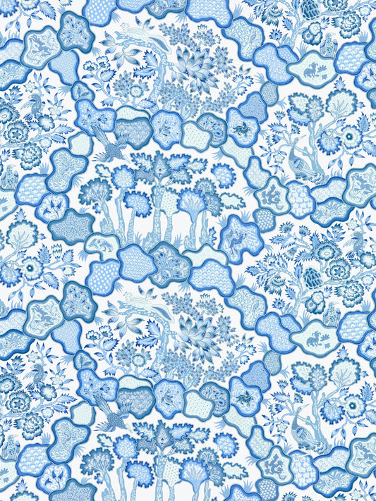 SCALAMANDRE  ZIBA FABRIC PORCELAIN BLUE   - JP 00034659