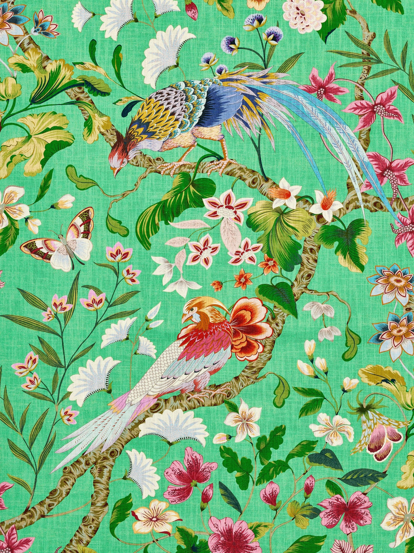 SCALAMANDRE  BOTANY BAY FABRIC JADE   - JP 00061340 NEW SKU # JP13400006