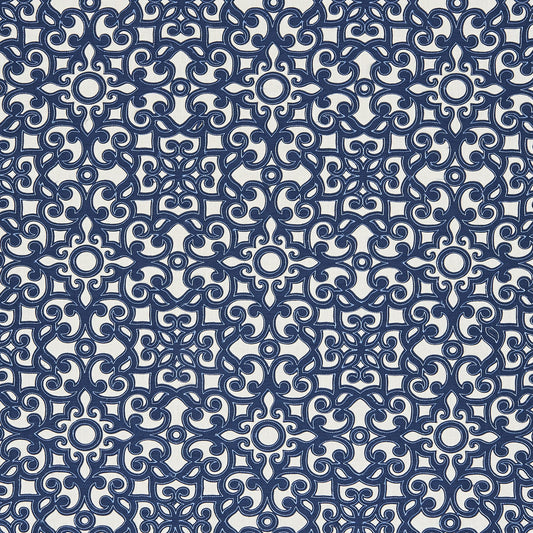 JF Fabrics KANDURI 67 Fabric Traditional,Transitional,Contemporary,Floral,Scroll Blue,White  Embroidery - 7628967 J8211