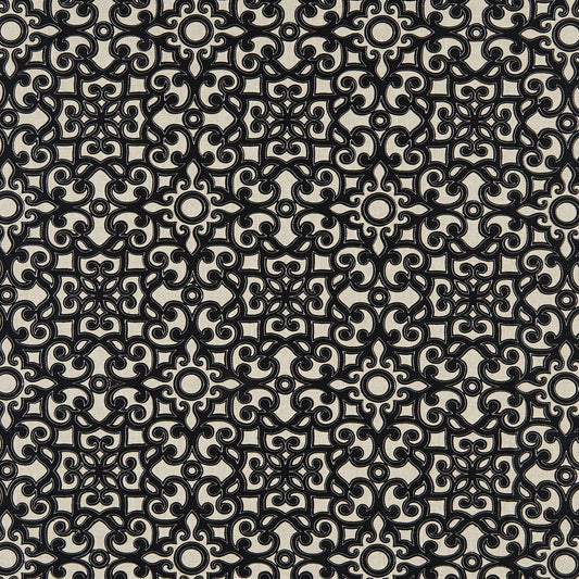 JF Fabrics KANDURI 96 Fabric Traditional,Transitional,Contemporary,Floral,Scroll Black  Embroidery - 7628996 J8201
