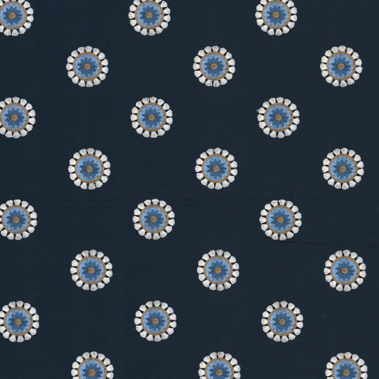 STOUT TEXTILES  MULTIPURPOSE,EMBROIDERIES TRANSITIONAL,, FLORAL COBALT,SAPPHIRE   - KAZO-1