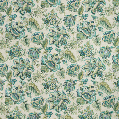 KRAVET BASICS PRINT JACOBEANS GREEN,TEAL,WHITE   - KIHEI.513.0