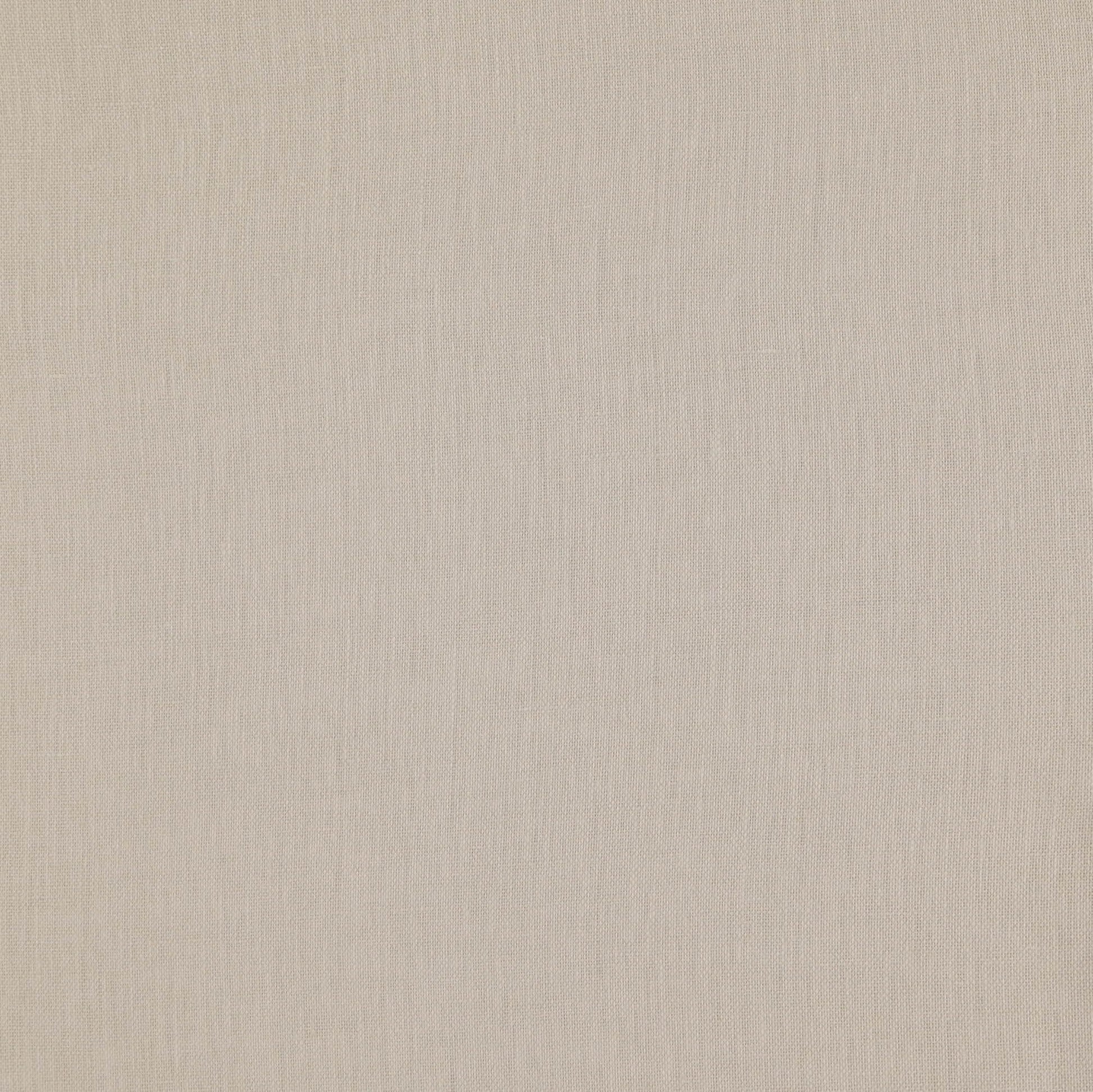 Beige linen fabric texture swatch with natural weave, neutral upholstery or home decor material.