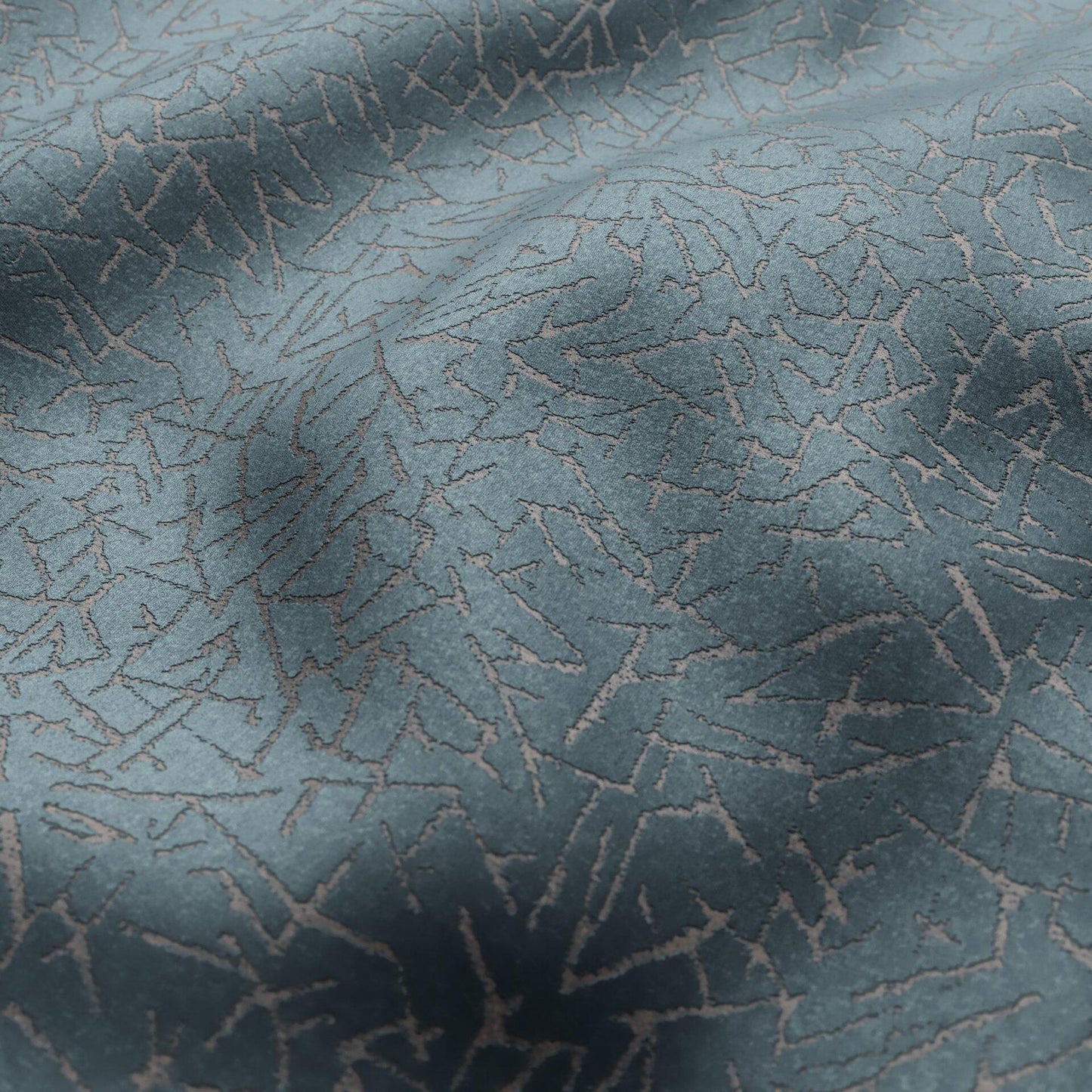 Abstract sky blue and silver jacquard fabric with a pale linear pattern; versatile upholstery or drapery textile.