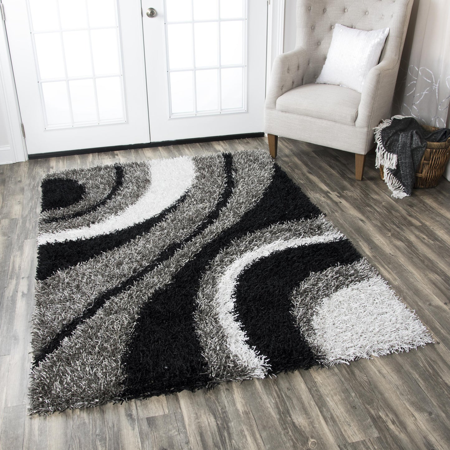 Kempton shag rug, round, 8