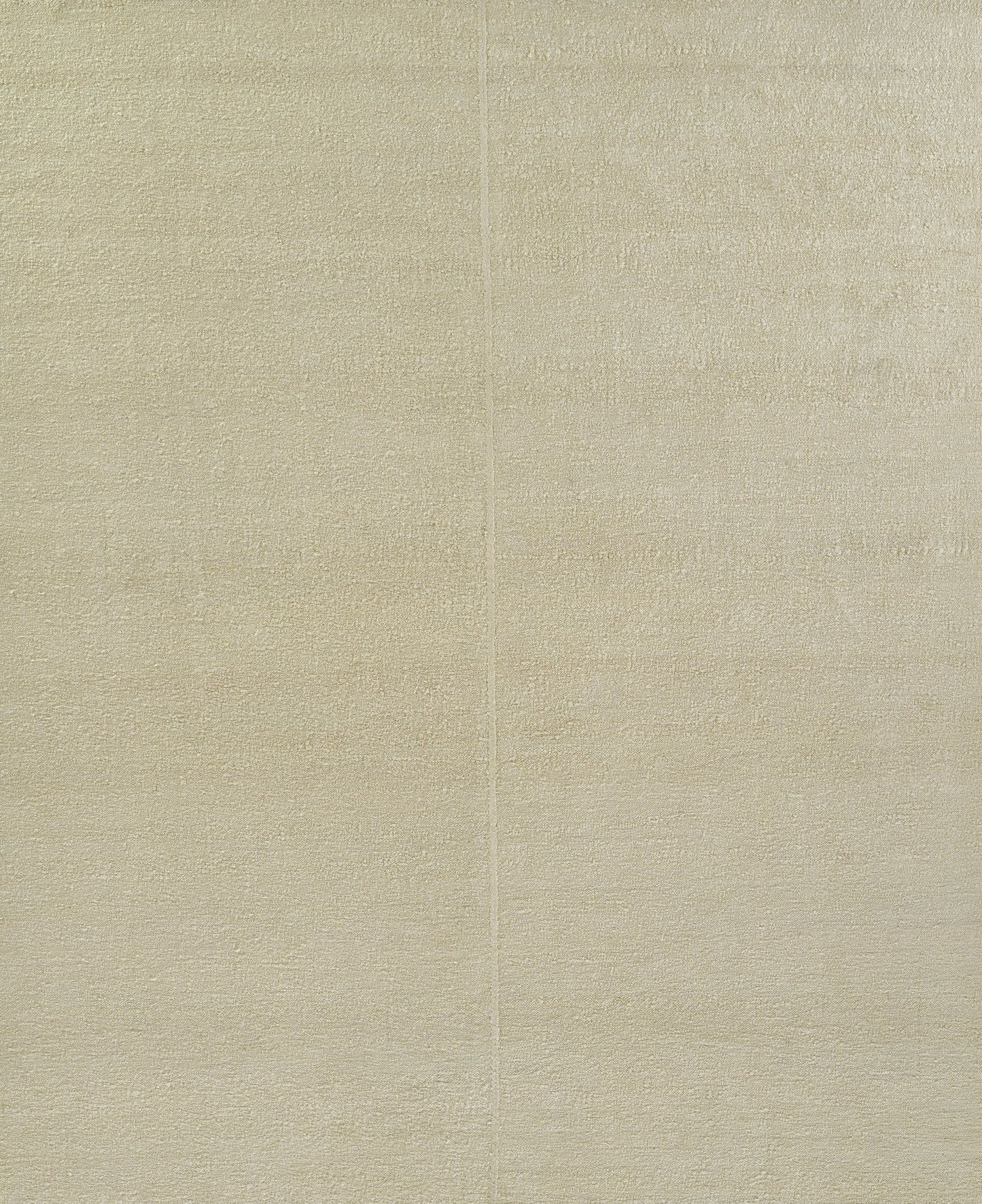 Ivory woven textile with a subtle vertical seam; soft linen-like rug or throw for neutral home decor.