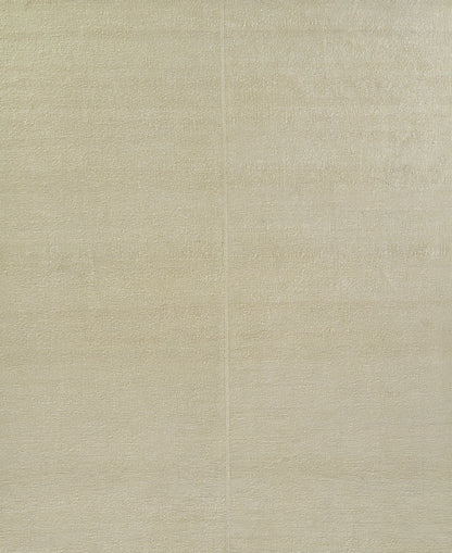 Beige ivory woven rug with a subtle center seam, soft texture, rectangular and neutral for modern decor.