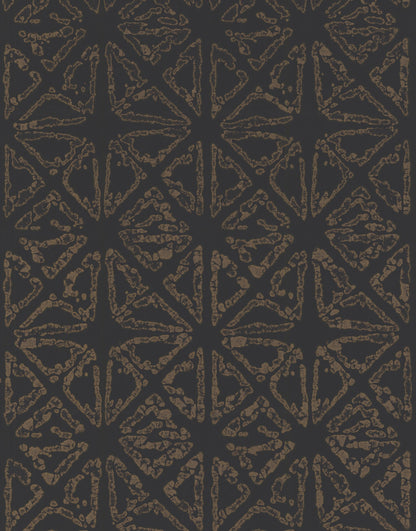 York Wallcoverings Ronald Redding Empire Diamond Black and Gold Wallpaper  Geometrics Blacks   - KT2110