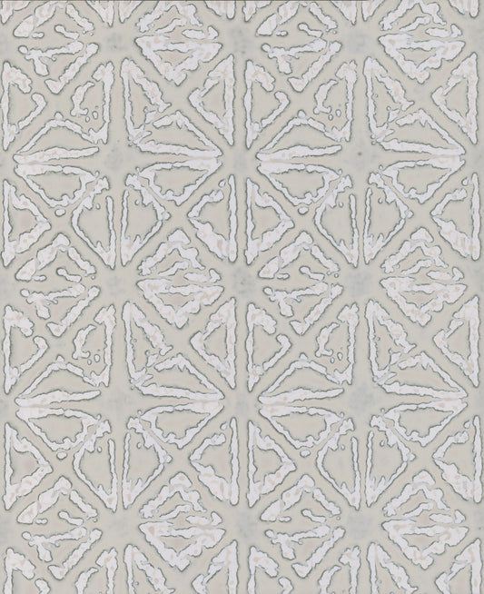 York Wallcoverings Ronald Redding Empire Diamond Silver and Taupe Wallpaper  Geometrics Neutrals   - KT2112