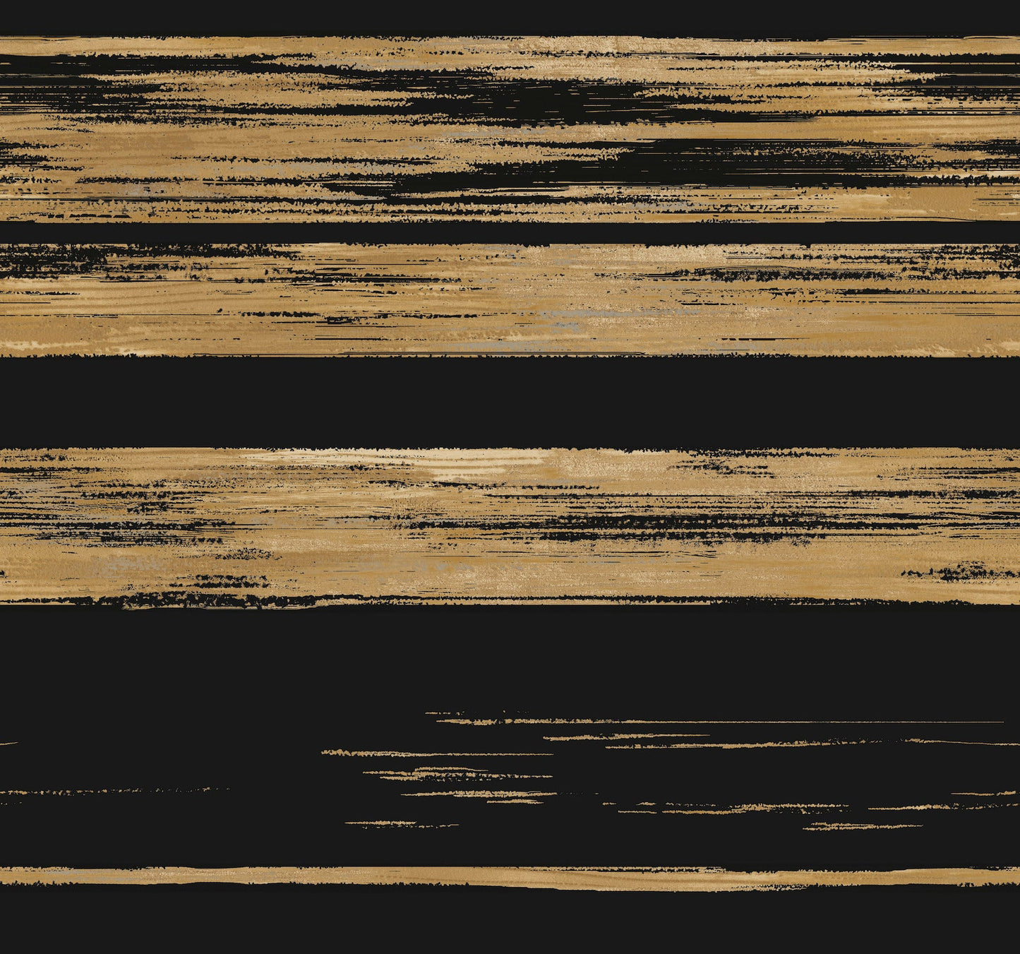 York Wallcoverings Ronald Redding Horizontal Dry Brush Black and Gold Wallpaper  Stripes Blacks   - KT2151