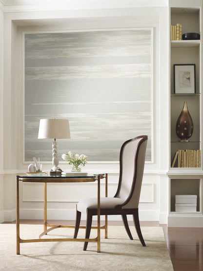 York Wallcoverings Classics Horizontal Dry Brush Grey Wallpaper  Stripes Greys   - KT2152