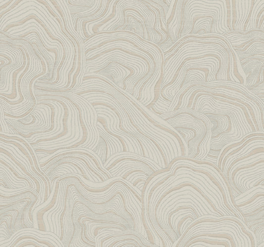 York Wallcoverings 24 Karat Geodes Taupe Wallpaper Eclectic Bohemian Whites and Off-Whites   - KT2164