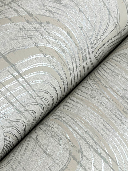 York Wallcoverings 24 Karat Geodes Taupe Wallpaper Eclectic Bohemian Whites and Off-Whites   - KT2164