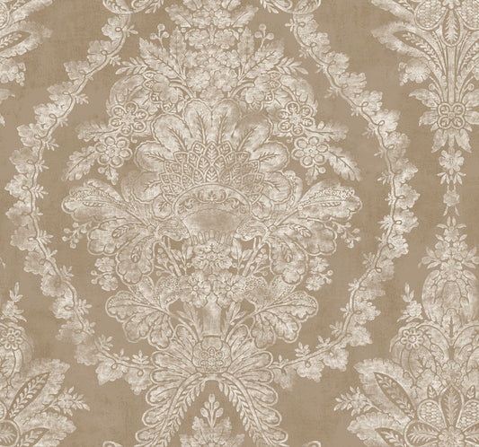 York Wallcoverings Ronald Redding Charleston Damask Bronze Wallpaper  Damasks Browns   - KT2217