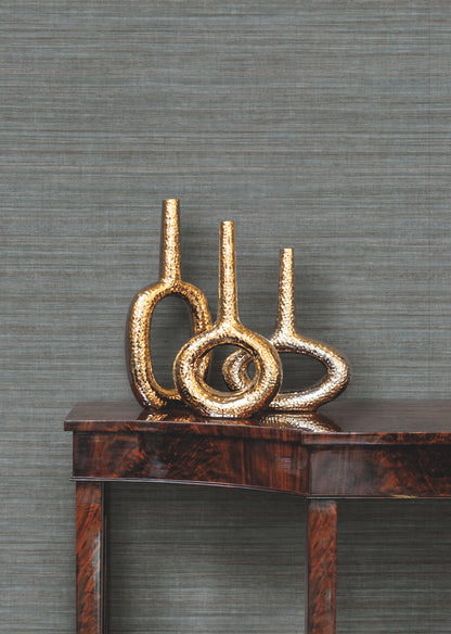 York Wallcoverings 24 Karat Silk Elegance Green Wallpaper  Weaves Greens   - KT2241N