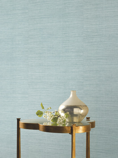 York Wallcoverings 24 Karat Silk Elegance Blue Wallpaper  Weaves Blues   - KT2250N