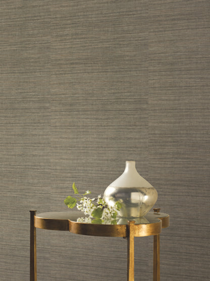 York Wallcoverings 24 Karat Silk Elegance Brown and Black Wallpaper  Weaves Browns   - KT2252N