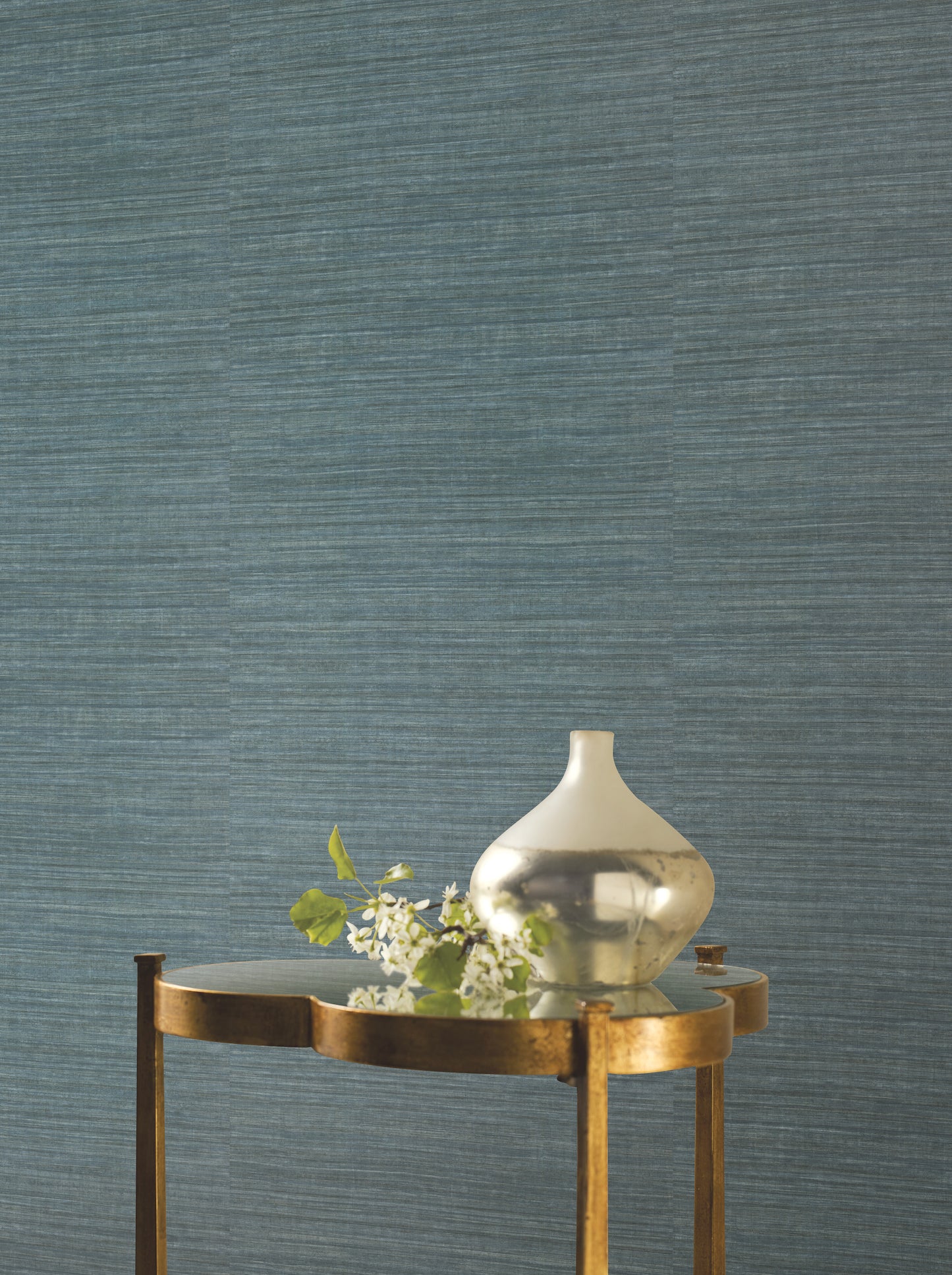 York Wallcoverings 24 Karat Silk Elegance Dark Blue Wallpaper  Weaves Blues   - KT2253N