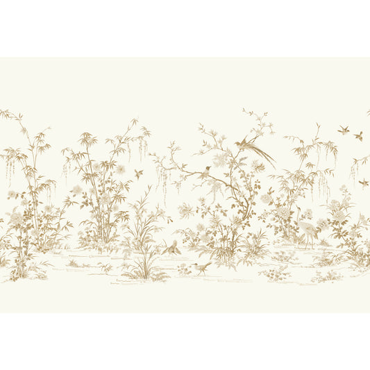 York Wallcoverings 24 Karat Flowering Vine Chino White Wall Mural  Botanical Whites and Off-Whites   - KT2262M