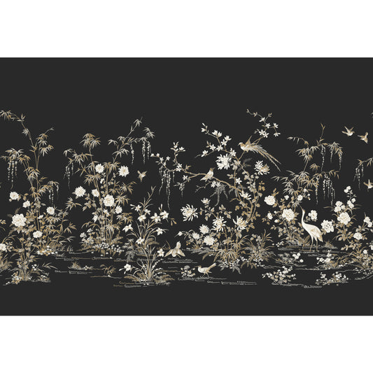 York Wallcoverings Best Sellers Flowering Vine Chino Black Wall Mural  Botanical Blacks   - KT2264M