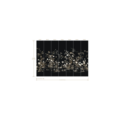 York Wallcoverings Best Sellers Flowering Vine Chino Black Wall Mural  Botanical Blacks   - KT2264M