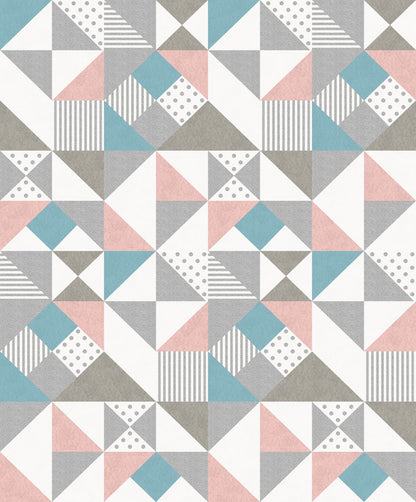 Seabrook Designs Mondrian Lozenge Geometric Geometric Art Deco Multicolored Metallic  - KTM1270