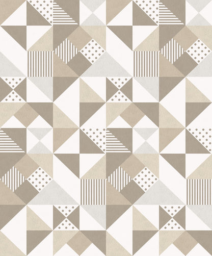 Seabrook Designs Mondrian Lozenge Geometric Geometric Art Deco Beige Matte  - KTM1280