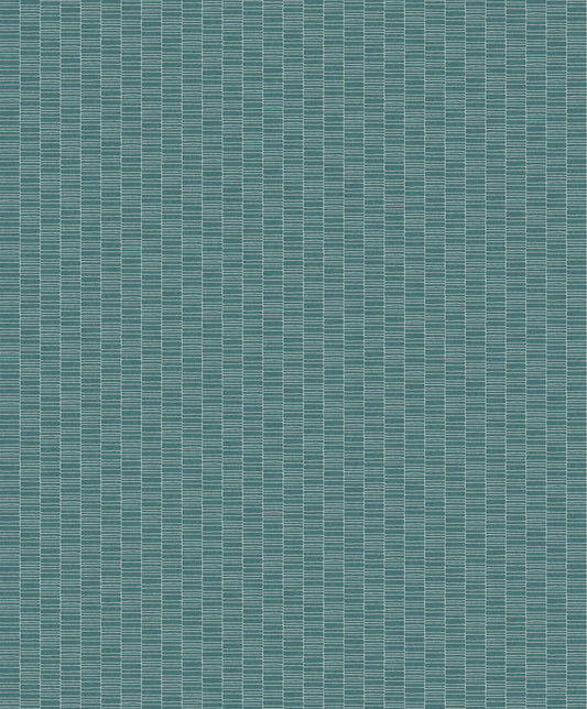 Seabrook Designs Mondrian Deco Spliced Stripe Geometric Art Deco Teal Matte Sidewall - KTM1427