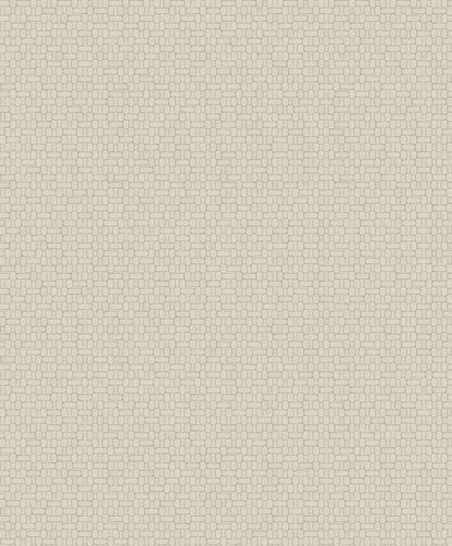 Off-white textured wallpaper with a tiny interlocking square grid pattern; neutral & subtle.