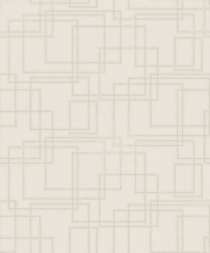 Seabrook Designs Mondrian Bauhaus Cityscape Geometric Art Deco Off-White Matte  - KTM1711