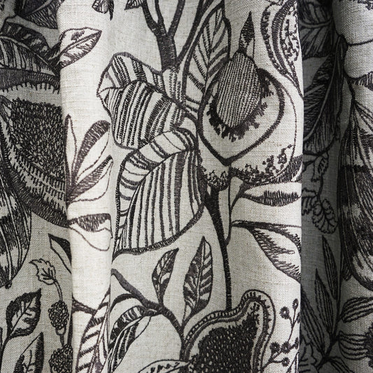 JF Fabrics JF Studio LACOSTA 99 Fabric Traditional,Transitional,Contemporary,Floral Black  Embroidery,Texture,Linen Texture - 7629799 SJ101