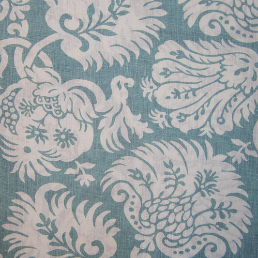 JF Fabrics LAFAYETTE 64 Fabric Traditional,Transitional,Contemporary,Floral Blue,White  Linen,Print,Linen Texture - 5074564 J6001